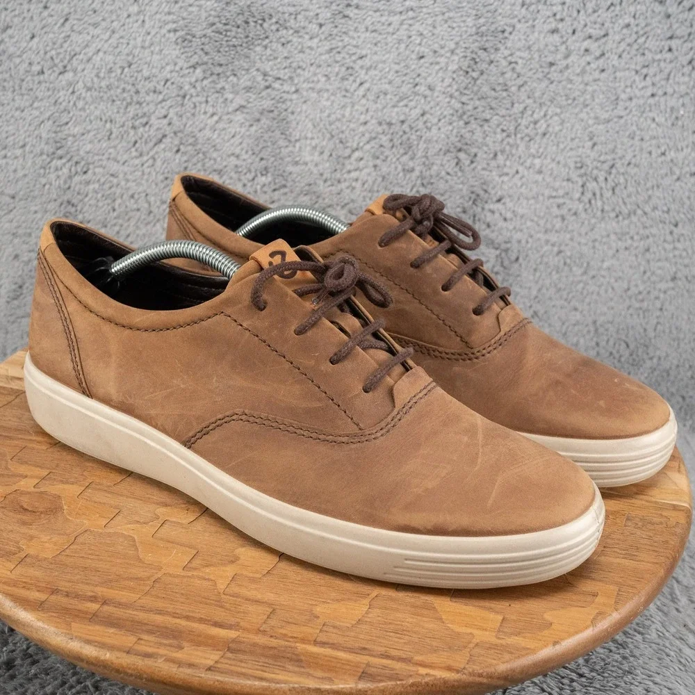 Ecco Mens Bubble Soles Shoes Brown Leather Size EU 46 US 12 Danish Design